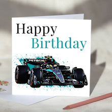 Load image into Gallery viewer, Mercedes F1 Personalised Birthday Card
