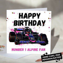 Load image into Gallery viewer, Personalised Formula 1 Birthday Card
