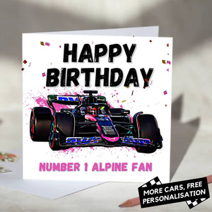 Personalised Formula 1 Birthday Card