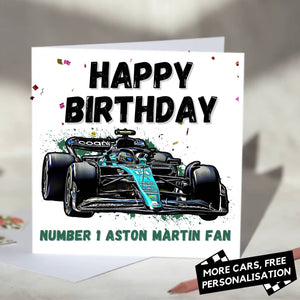 Personalised Formula 1 Birthday Card