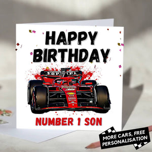 Personalised Formula 1 Birthday Card