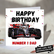 Load image into Gallery viewer, Personalised Formula 1 Birthday Card
