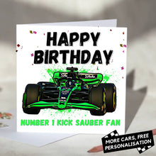 Load image into Gallery viewer, Personalised Formula 1 Birthday Card
