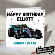 Load image into Gallery viewer, Personalised Formula 1 Birthday Card
