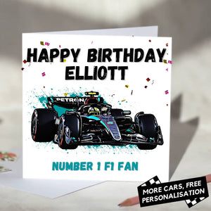 Personalised Formula 1 Birthday Card