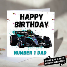 Load image into Gallery viewer, Personalised Formula 1 Birthday Card
