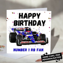 Load image into Gallery viewer, Personalised Formula 1 Birthday Card
