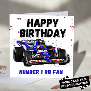 Personalised Formula 1 Birthday Card