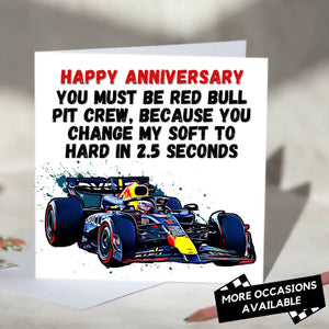 You Must Be Red Bull Pit Crew Funny F1 Card