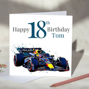 Red Bull F1 Personalised Birthday Card