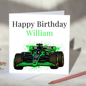 Stake Kick Sauber F1 Personalised Birthday Card