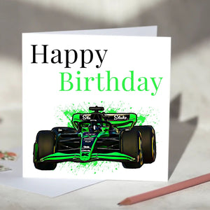 Stake Kick Sauber F1 Personalised Birthday Card