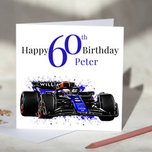 Load image into Gallery viewer, Williams Racing F1 Personalised Birthday Card
