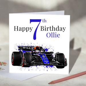 Williams Racing F1 Personalised Birthday Card
