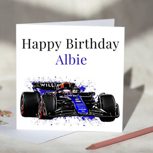 Williams Racing F1 Personalised Birthday Card