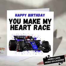 Load image into Gallery viewer, You Make My Heart Race F1 Card
