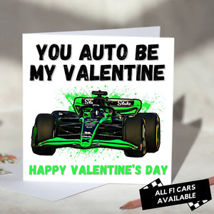 You Auto Be My Valentine F1 Card