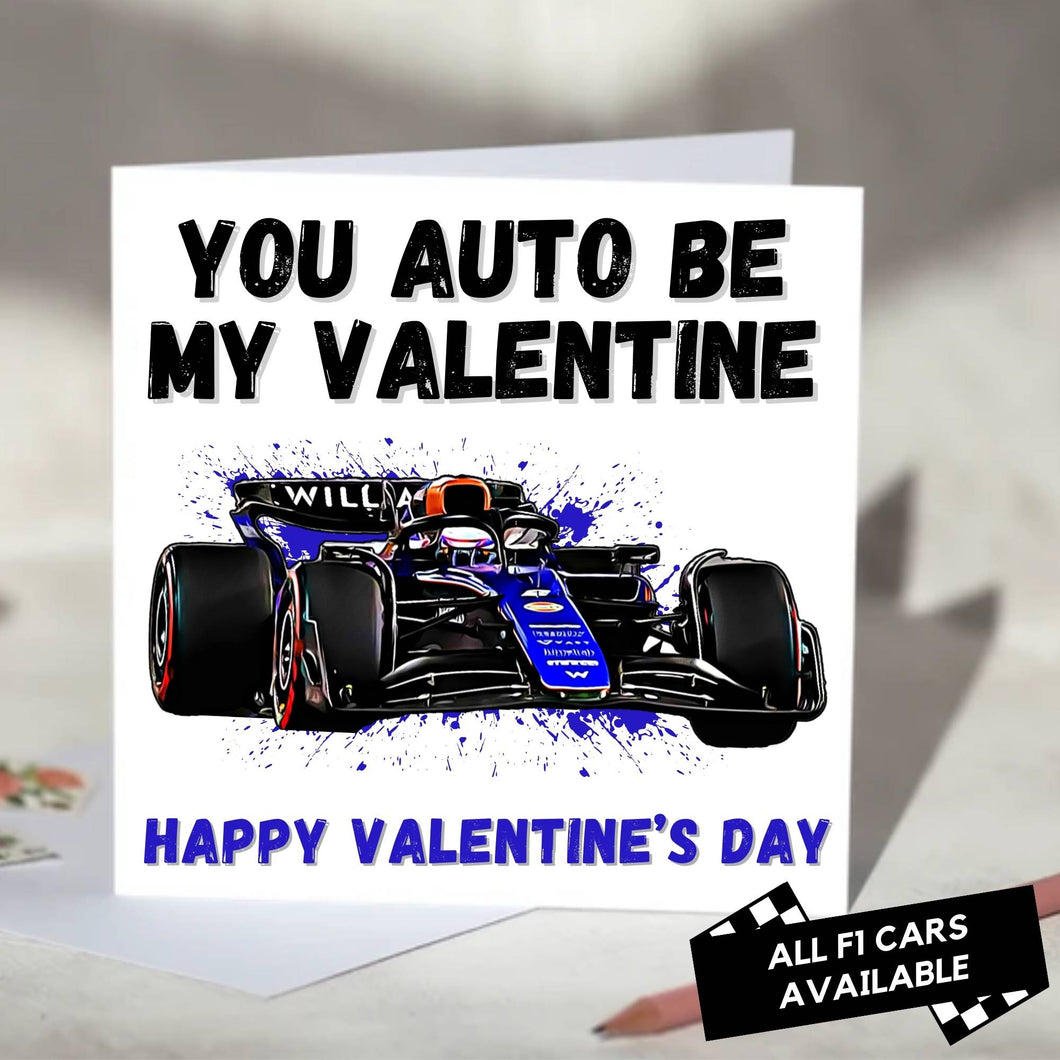 You Auto Be My Valentine F1 Card