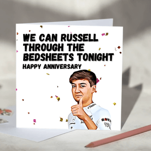 George Russell Through the Bed Sheets F1 Card