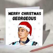 Load image into Gallery viewer, George Russell F1 Christmas Card - Merry Christmas Georgeous
