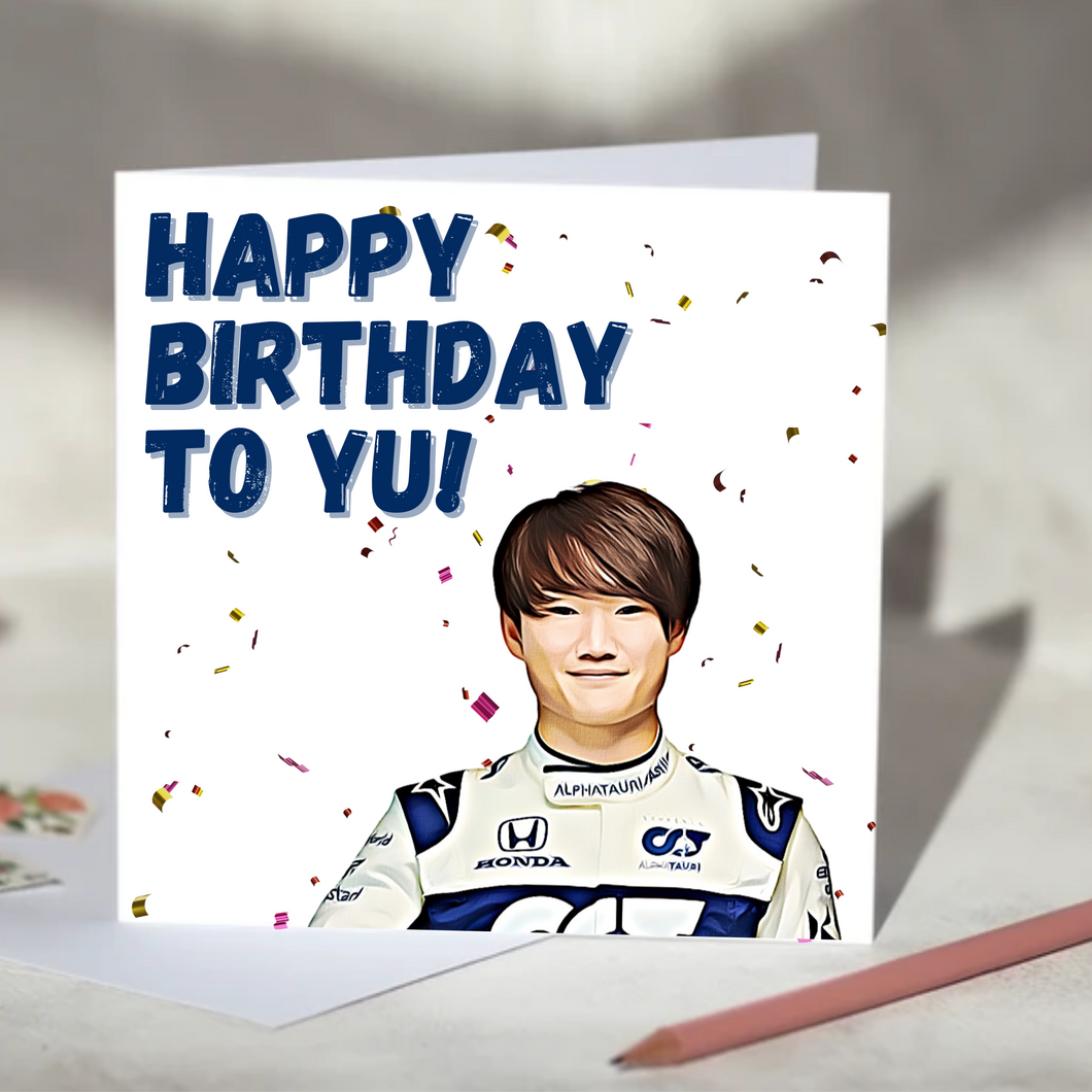 Happy Birthday To Yu! Yuki Tsunoda F1 Birthday Card