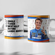 Load image into Gallery viewer, Single, Taken, Mentally Dating Sebastian Vettel F1 Mug Gift
