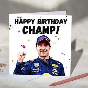 Sergio Perez Champ Card
