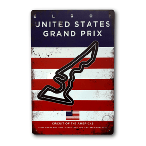Circuit of Americas F1 Vintage Metal Sign, Grand Prix Retro Wall Decoration for Formula 1 Fans