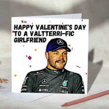 Load image into Gallery viewer, Valtteri Bottas Valtterrific Father&#39;s Day, Mother&#39;s Day, Anniversary, Valentine&#39;s Day Card
