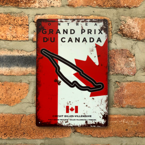 Gilles-Villeneuve Circuit F1 Vintage Metal Sign, Canadian Grand Prix Retro Wall Decoration for Formula 1 Fans