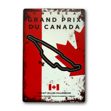 Load image into Gallery viewer, Gilles-Villeneuve Circuit F1 Vintage Metal Sign, Canadian Grand Prix Retro Wall Decoration for Formula 1 Fans
