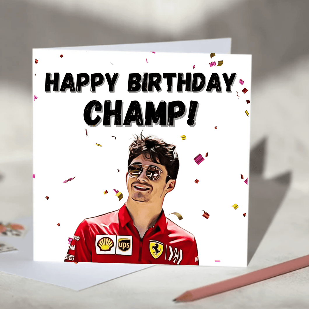 Happy Birthday Champ! Charles Leclerc F1 Birthday Card