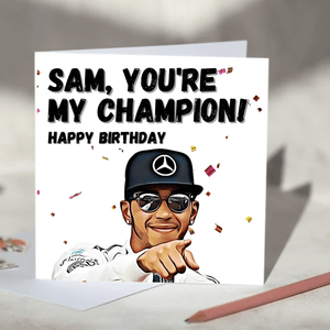 Lewis Hamilton F1 Card, Birthday, Father's Day, Mother's Day