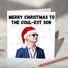 Load image into Gallery viewer, David Coulthard Personalised F1 Christmas Card - Merry Christmas To the Coul-est Relative
