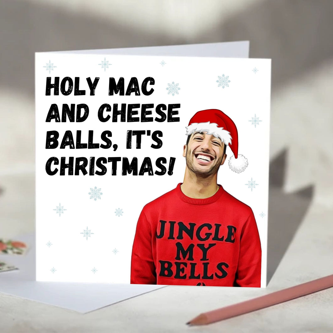 Daniel Ricciardo F1 Christmas Card - Holy Mac and Cheese Balls