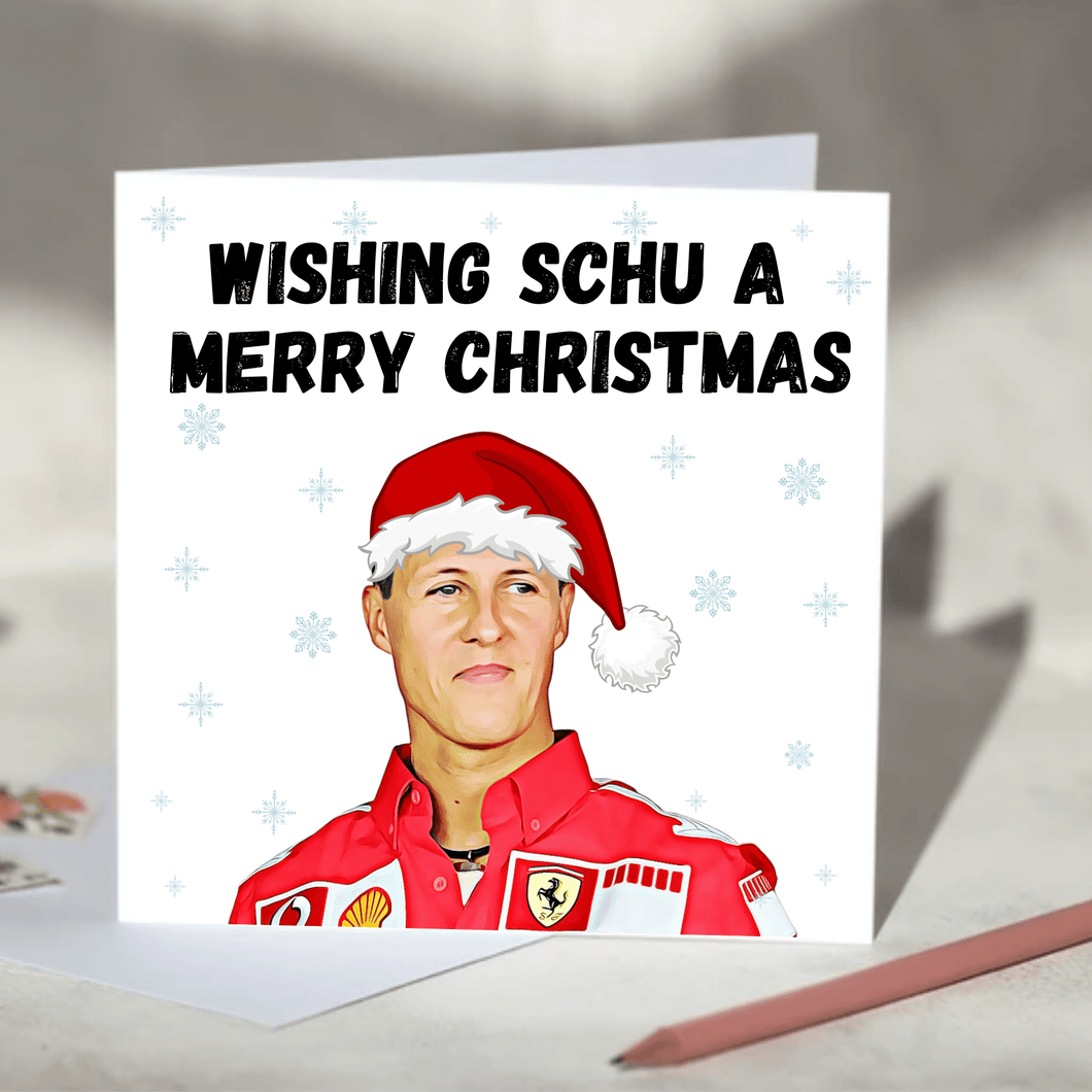 Michael Schumacher F1 Christmas Card - Wishing Schu A Merry Christmas