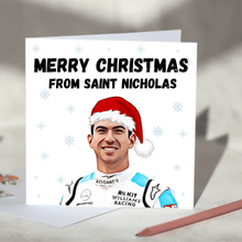 Load image into Gallery viewer, Nicholas Latifi F1 Christmas Card - Merry Christmas from Saint Nicholas
