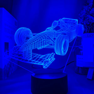 F1 Formula 1 Race Car 3D Illusion Colour Changing Led Nightlight