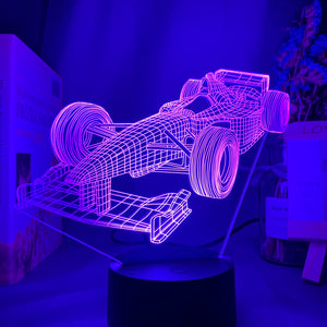 F1 Formula 1 Race Car 3D Illusion Colour Changing Led Nightlight