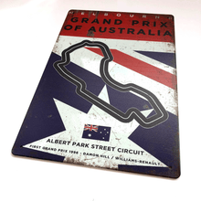 Load image into Gallery viewer, Melbourne Circuit F1 Vintage Metal Sign, Australian Grand Prix Retro Wall Decoration for Formula 1 Fans
