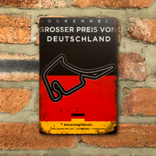 Load image into Gallery viewer, Hockenheimring Circuit F1 Vintage Metal Sign, German Grand Prix Retro Wall Decoration for Formula 1 Fans
