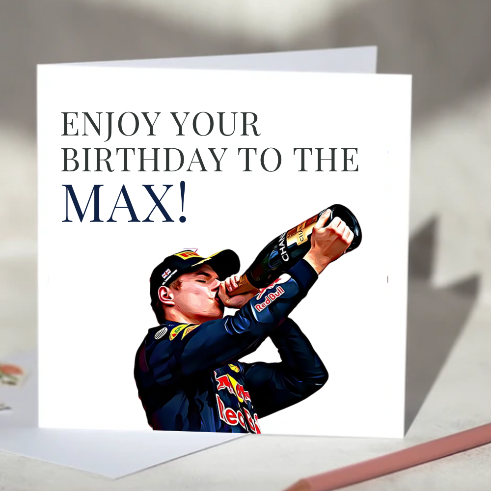 Enjoy Your Birthday to the Max Verstappen F1 Card