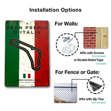 Load image into Gallery viewer, Monza Circuit F1 Vintage Metal Sign, Italian Grand Prix Retro Wall Decoration for Formula 1 Fans
