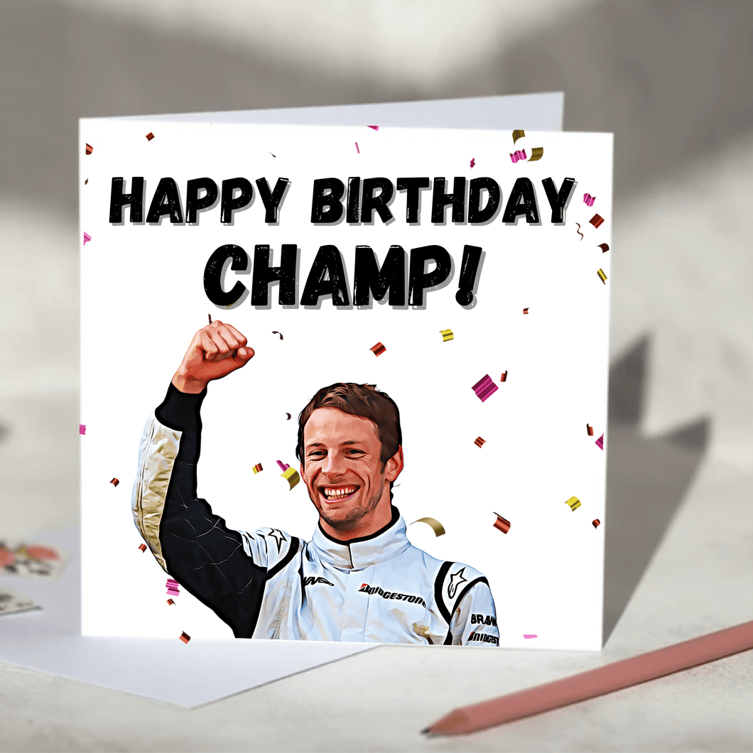 Happy Birthday Champ! Jenson Button F1 Birthday Card