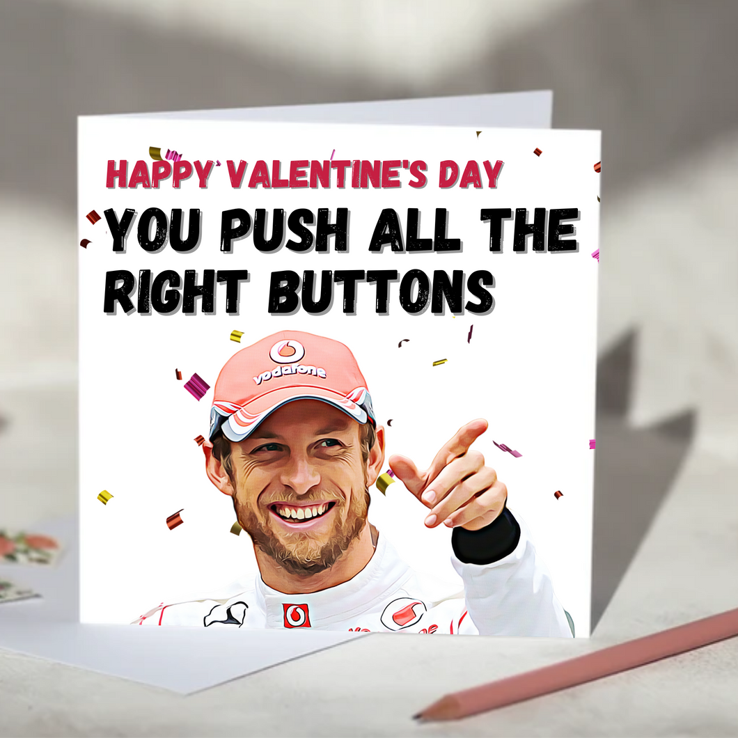 Jenson Button You Push All The Right Buttons F1 Card