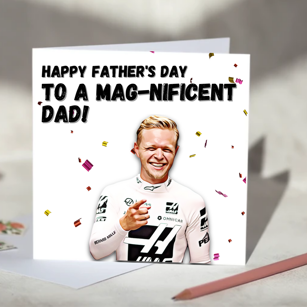 Magnificent Dad Kevin Magnussen F1 Father's Day Card