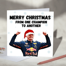 Load image into Gallery viewer, Max Verstappen F1 Birthday Card - Happy Birthday From One Champion To Another
