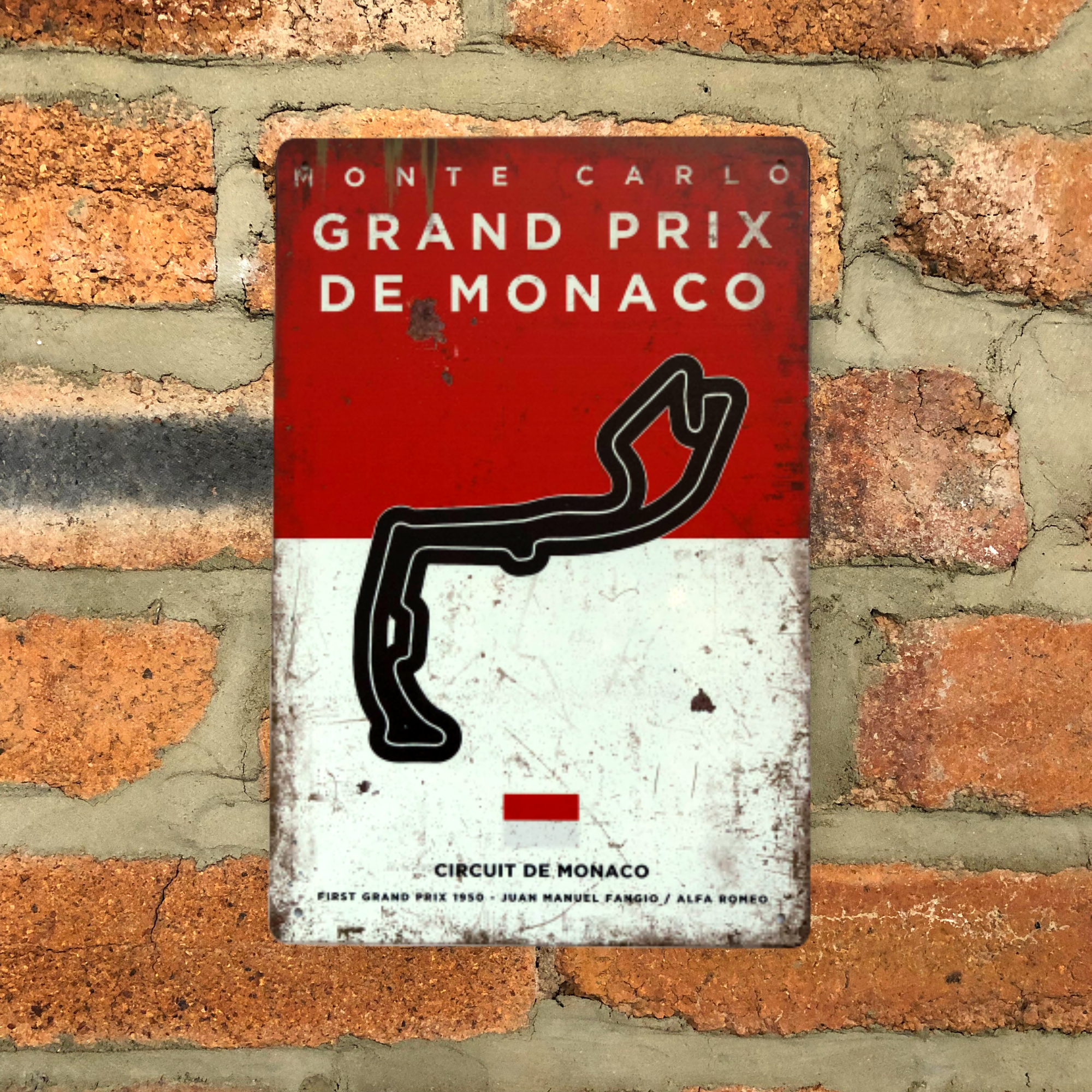 PLAQUE EN MÉTAL GRAND PRIX F1 COURSE