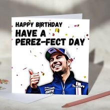 Load image into Gallery viewer, Sergio Perez, Have A Perez-fect Day, Red Bull Racing F1 Card
