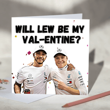 Load image into Gallery viewer, Lewis Hamilton and Valterri Bottas F1 Valentine&#39;s Day Card

